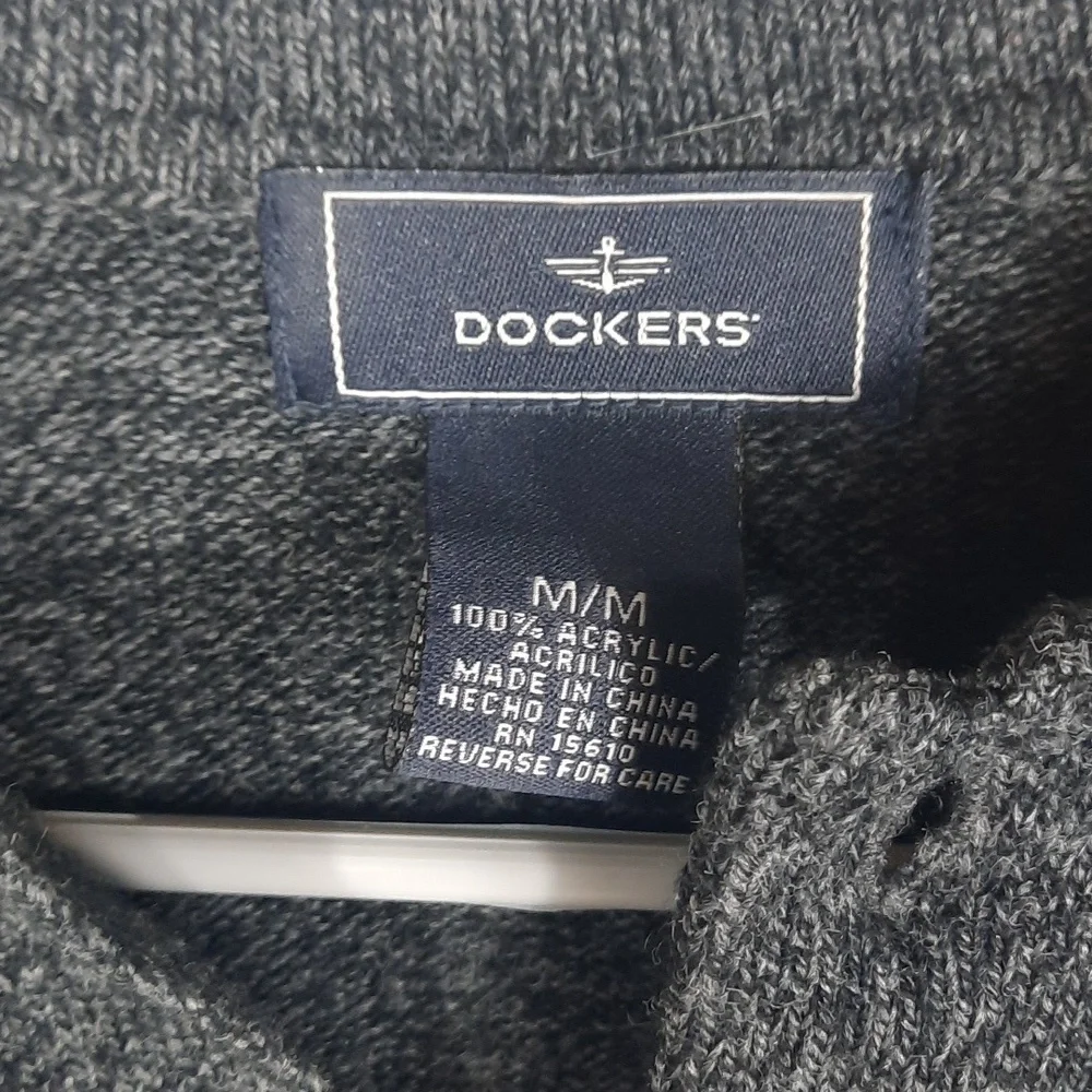 Dockers Mens Sweater Medium Gray Longsleeve